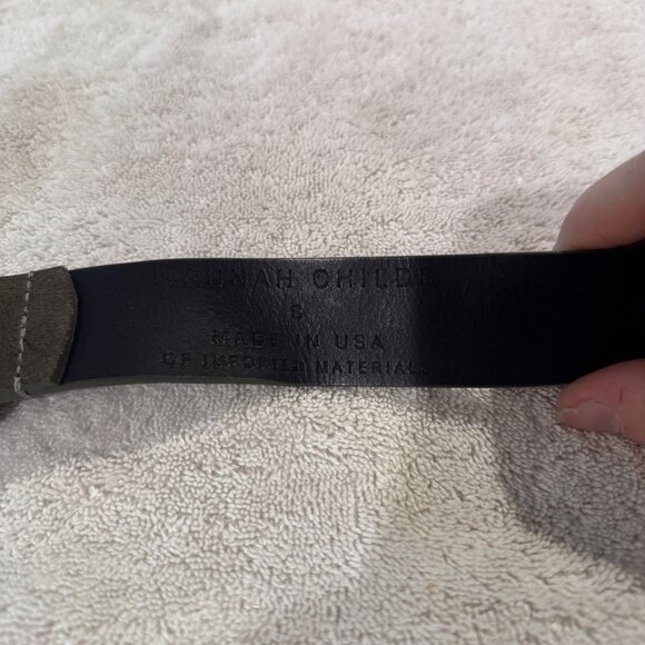 Hannah Childs Brown Suede Belt With Twisted Silver Buckle - Size S - Made In USA